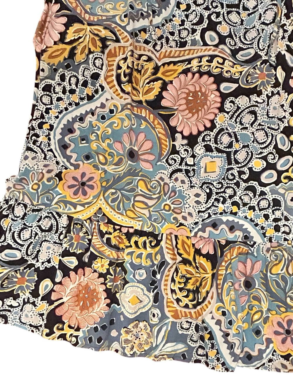 LOFT Sleeveless Paisley Print Tiered Dress Size L - Picture 4 of 7
